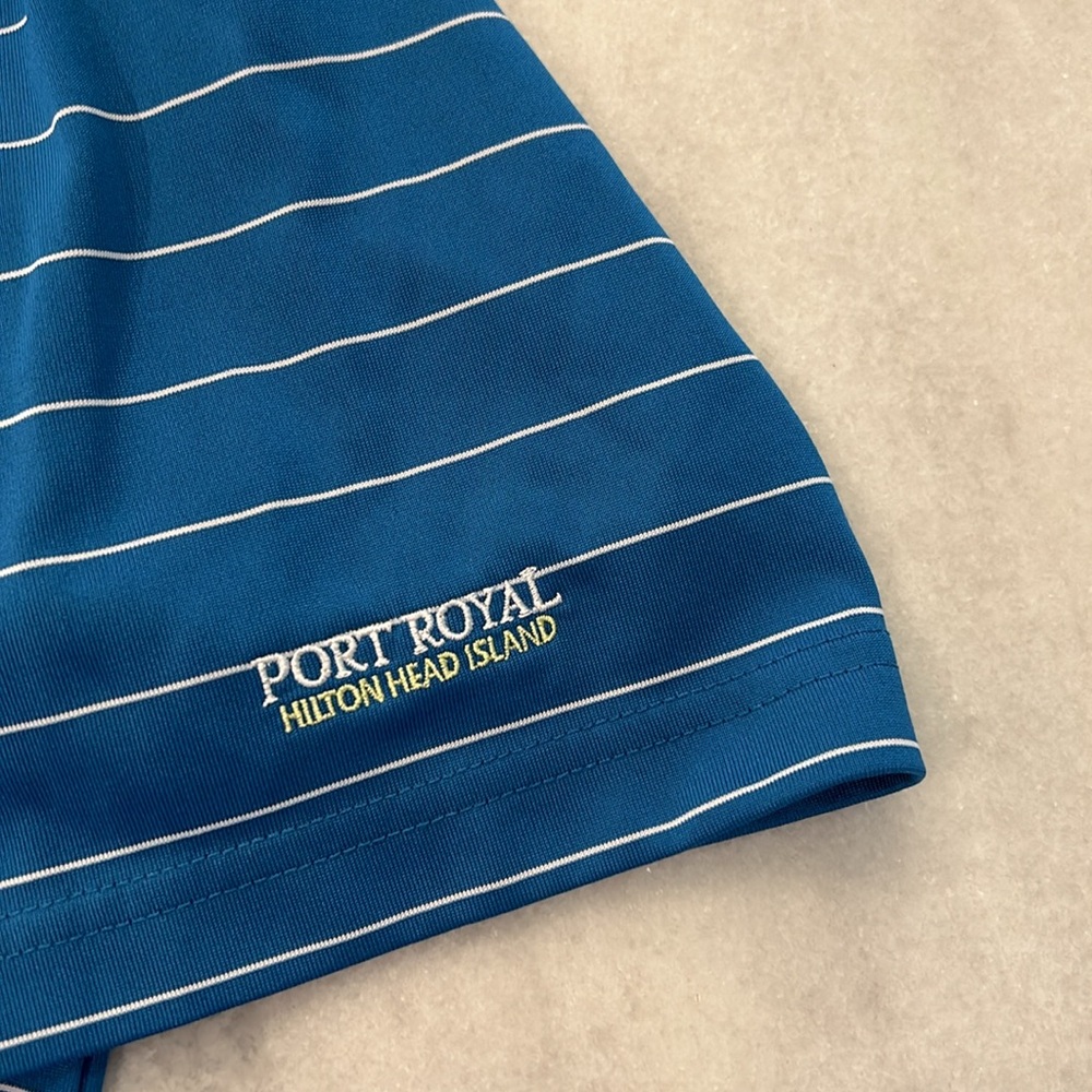Port Royal Golf Club Hilton Head Golf Performance Polo sz Large in Blue Stripe - Picture 4 of 5